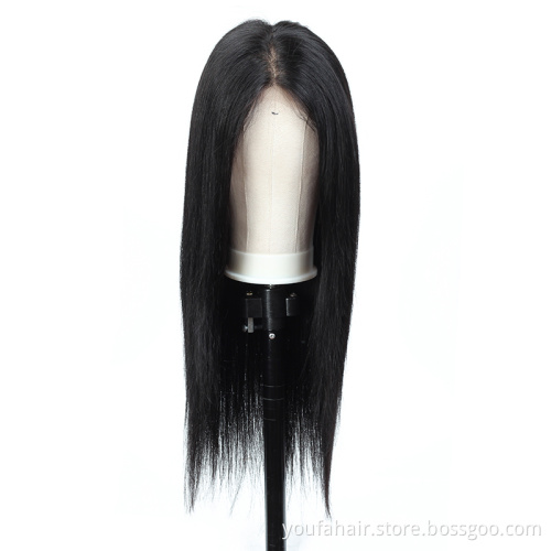 Natural Straight 100% Unprocessed Raw Brazilian Wig Vendor Brazilian Virgin Hair 4x4 13x4 Lace Closure Frontal Human Hair Wigs